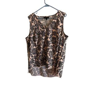 Lane Bryant Womens Hi Low Tank Top Pink Black Size 16